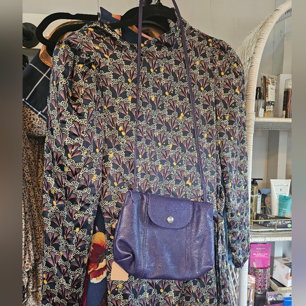 Longchamp Purple Leather Crossbody